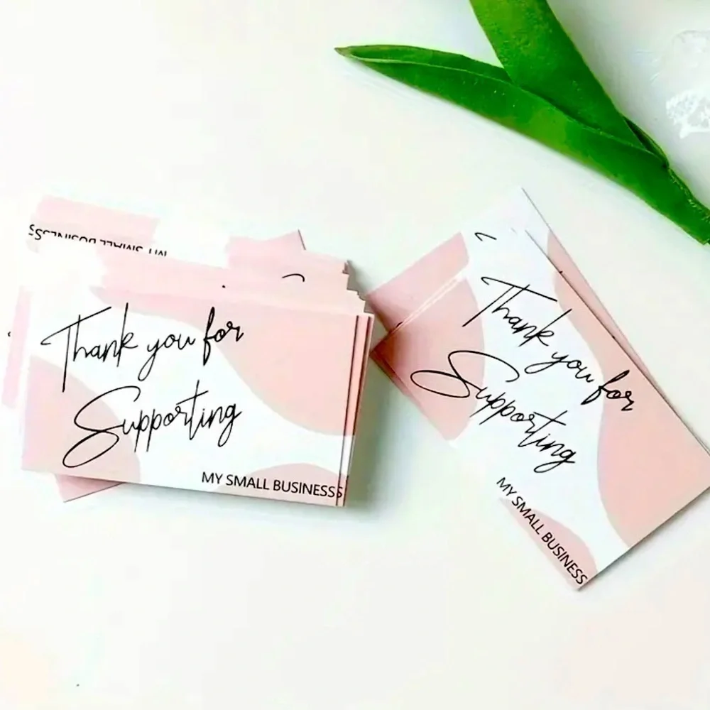 50 Thank you cards for resellers or your small business. Business card size